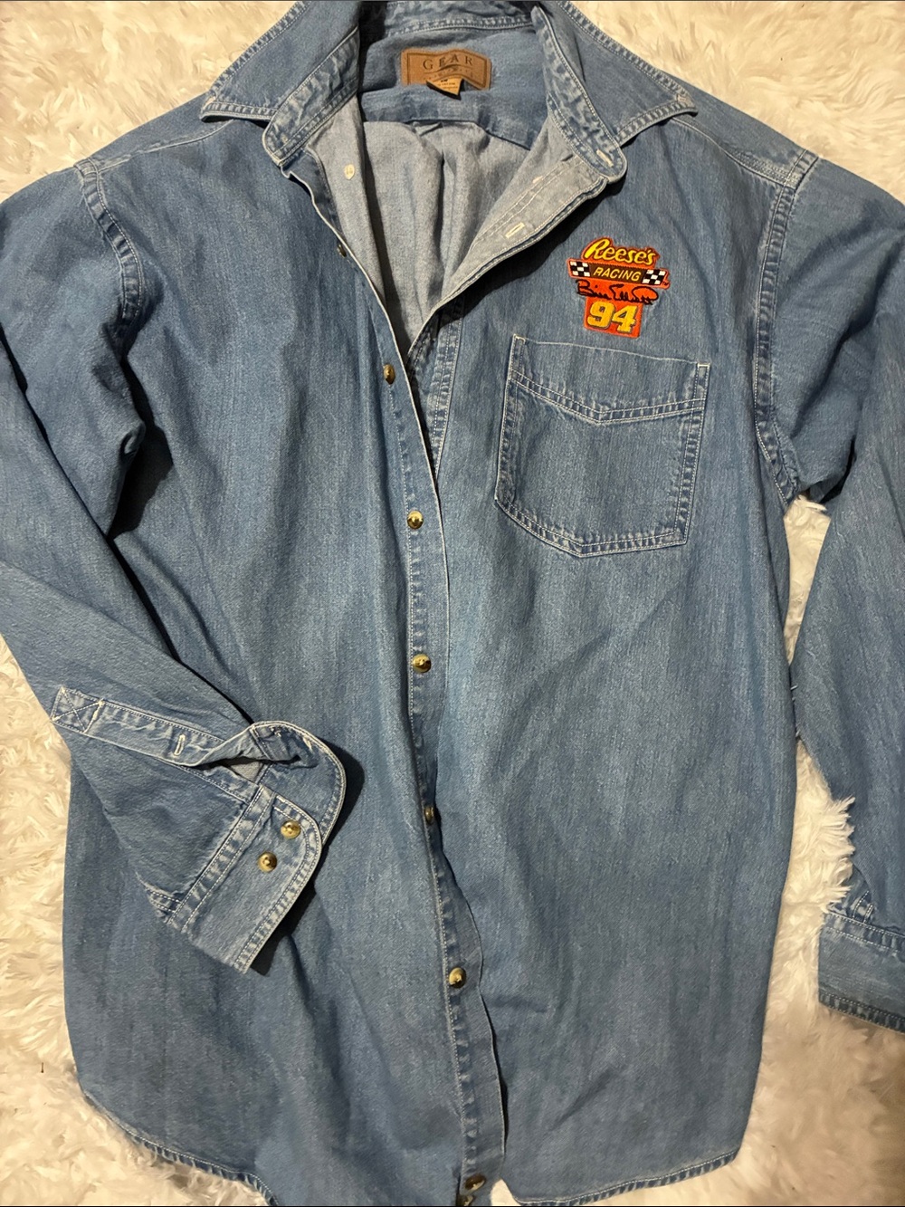 Gear for sports Racing 94 Denim Button-Up Shirt large